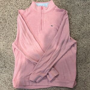 Vineyard Vines Men’s Soft Pink Half-Zip Sweater